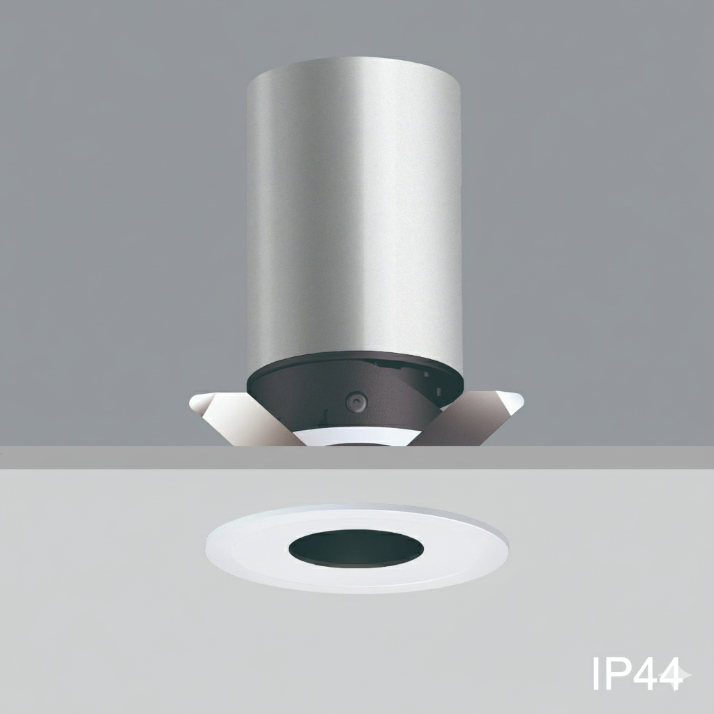 [A1064D] CEVA, IP44, Round(Trim), Ceiling recessed, Dia.71x H155 mm, Cut hole: Dia.65mm, 18W