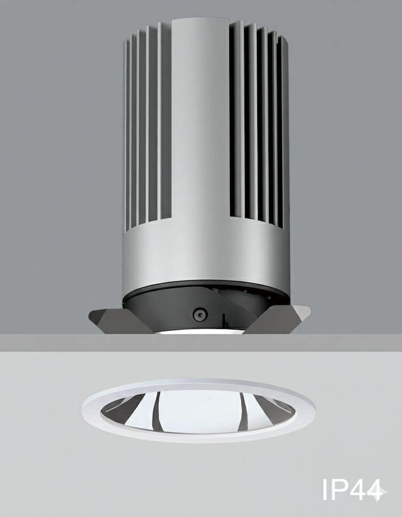 [A1071D] CEVA, IP44, Round(Trim), Ceiling recessed, Dia. 81xH140mm, Cut hole: Dia.75mm, 28W