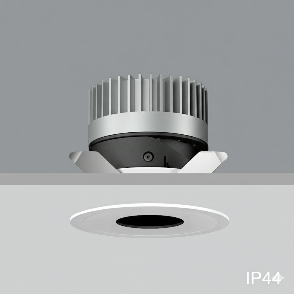 [A1072] CEVA, IP44, Round(Trim), Ceiling recessed, Dia. 81xH70mm, Cut hole: Dia.75mm, 8W