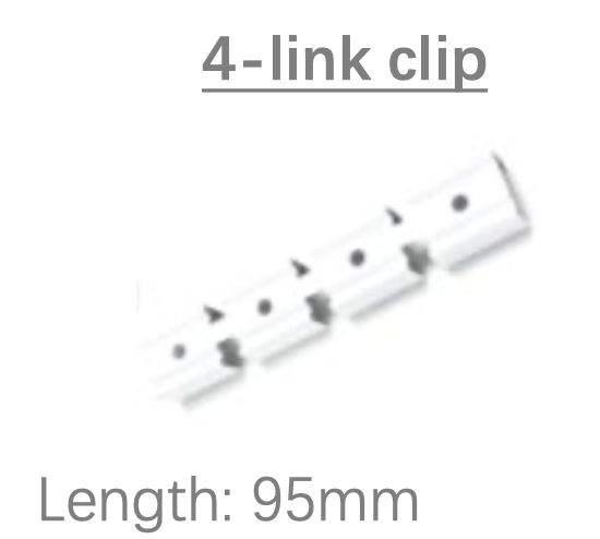 [NP-NA-HCCU0BQ]IP67, Fixed single clip, Fixed 3 links clips, Stainless steel Profile, Stainless steel finish, 95mm, for NS Vertical flat bending 15x15