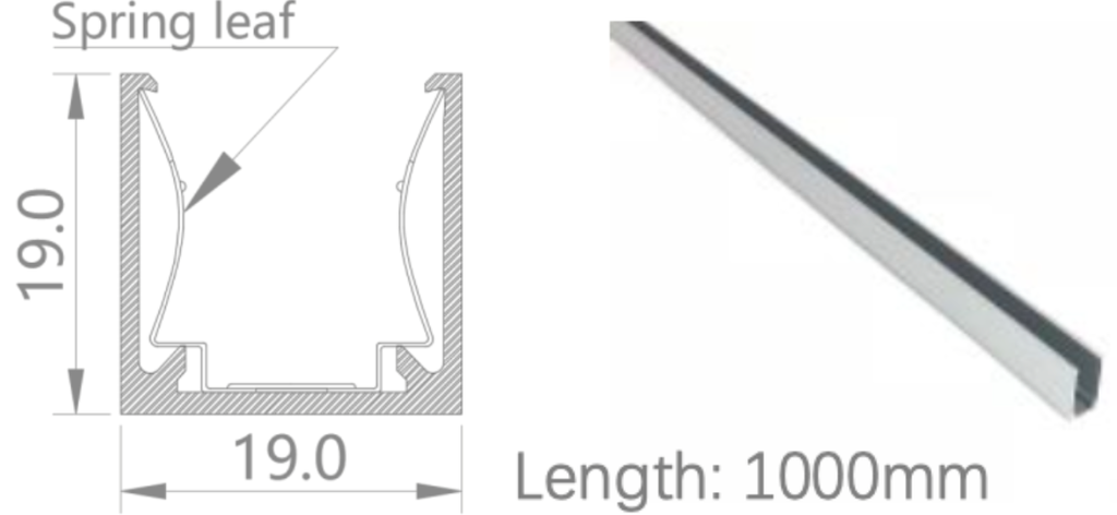 [NP19/19HAAAO0BK]IP67, Fixed profile, Linear, Aluminium Profile, Aluminium finish, 1000 | 2000mm, for NS 3D bending flat15x15
