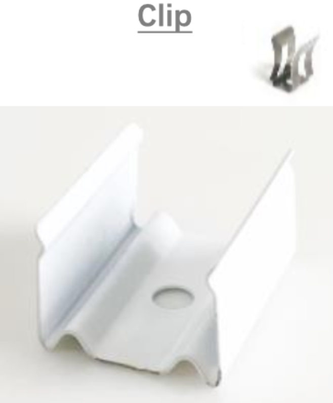 [NP-NA-HCACUABK]IP67, Fixed single clip, Linear, Stainless steel Profile, Stainless steel finish, With spring leaf, 20mm, for NS 3D bending flat15x15